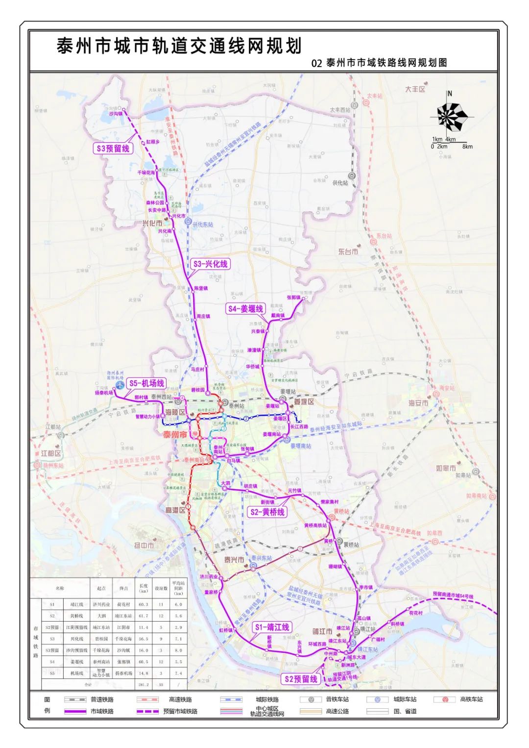 轻轨180km+市域快轨281.2km!泰州市城市轨道交通线网规划公布(图4) 台4.jpg