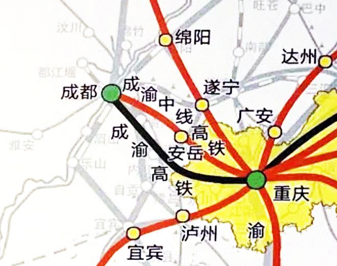 重庆力争开工成渝中线、渝万和渝西高铁(图1)