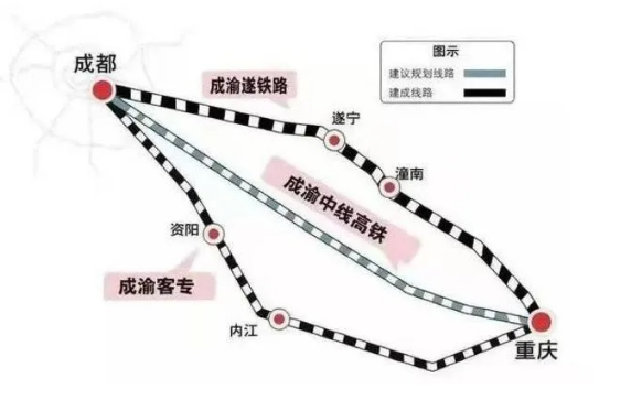 成渝中线高铁建设新进展：有望年底开工建设 设计时速350公里(图2)
