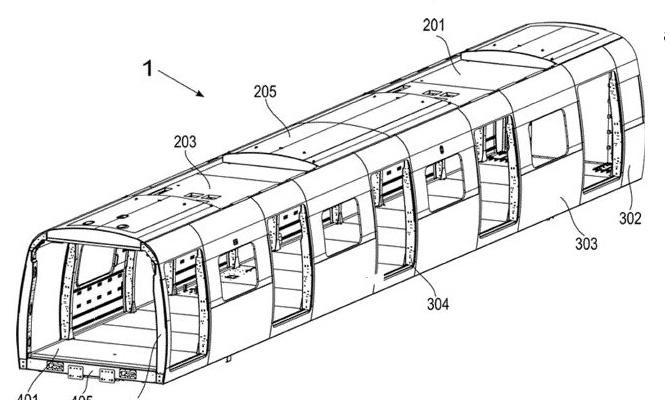 专利：碳纤维复合材料轨道车辆车体(图2)